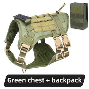 Two-piece set of large dog tactical chest strap outdoor waterproof explosion-proof traction leash chest strap medium and large working dog vest