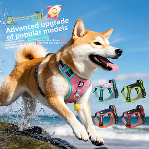 Anti-break-free + AirTag + reflection-Dog leash, anti-breaking, large dog chest strap reflective medium and large dog dog leash outdoor dog