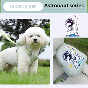 New dog leash vest-style dog self-backpack small dog walking leash removable pet backpack