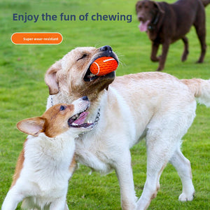 Teething rugby ball puppy toys pet dog interactive training vocal cleaning teeth bite not broken natural rubber