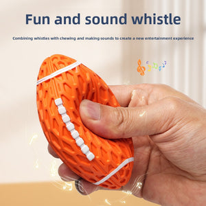 Teething rugby ball puppy toys pet dog interactive training vocal cleaning teeth bite not broken natural rubber
