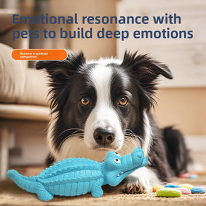 Natural rubber sound crocodile dog toys interactive teeth grinding teeth cleaning self hi bite-resistant pet toys environmental non-toxic