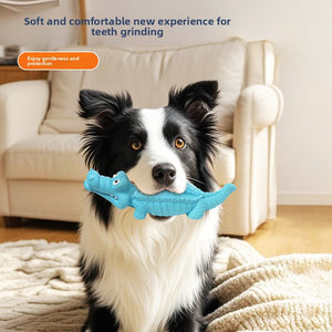 Natural rubber sound crocodile dog toys interactive teeth grinding teeth cleaning self hi bite-resistant pet toys environmental non-toxic