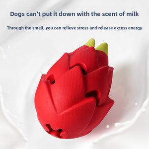 Hidden food teething dragon fruit dog toys interactive self-improvement boredom pet toys bite not broken rubber dog toys