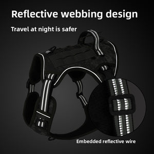 Dog chest back outdoor medium and large dog multifunctional tactical vest explosion-proof big dog leash dog chest back