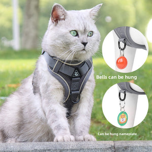 New cat traction rope vest-style pet chest strap reflective breathable and anti-breaking small dog walking cat traction rope