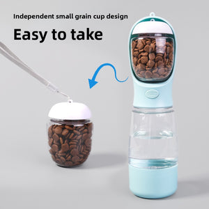 Dog outdoor multi-function three-in-one water cup pet accompanying cup water feeder portable water cup cat and dog drinking water machine