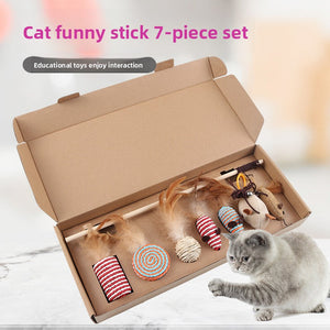 Pet Supplies Simulation Mouse Cat Toy Gift Set 7 Piece Cat Teaser Stick
